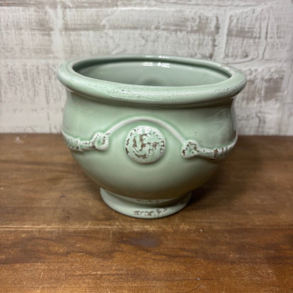 Soft Green Ceramic Planter Pot